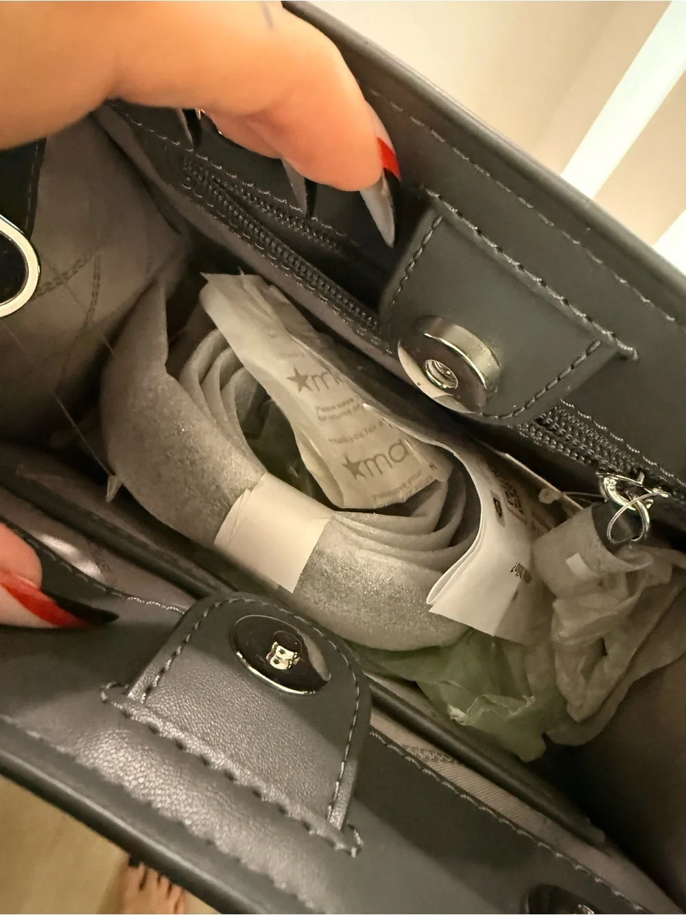 Michael Kors Black Leather Top-Handle Satchel with Silver Hardware